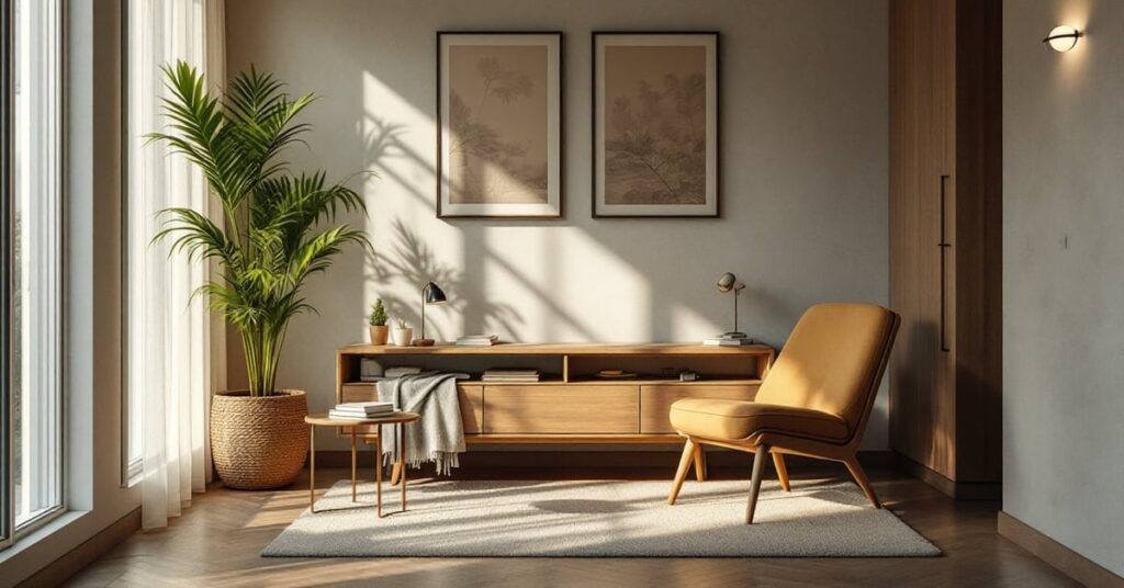 Fauteuil relaxation design italien moderne dans un intérieur épuré et contemporain