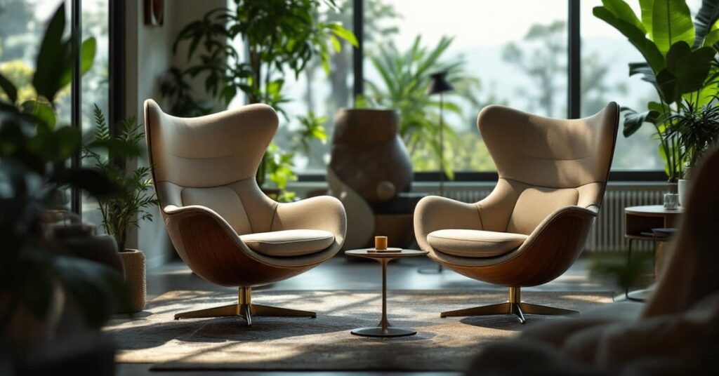 Fauteuil design italien élégant dans un intérieur moderne épuré
