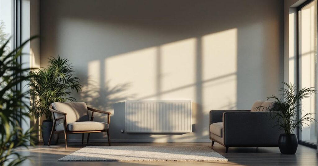 Installation radiateur électrique mural dans une pièce moderne – pose et raccordement électrique