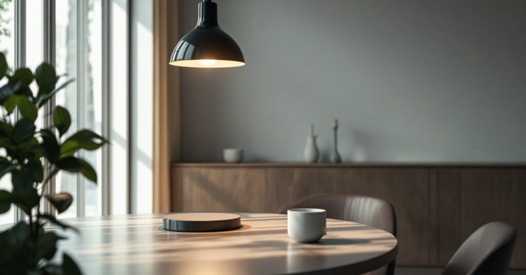 Lampadaire design italien élégant dans un intérieur moderne épuré