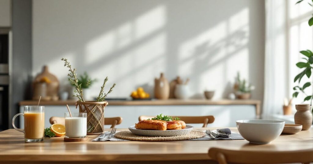 Table élégamment dressée avec couverts, assiettes et verres disposés selon les règles du savoir-vivre